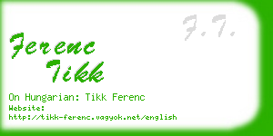 ferenc tikk business card